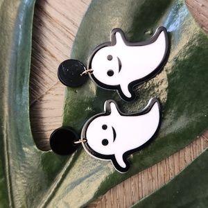 Black and White Ghost Earrings